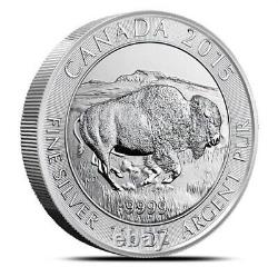 1.25 oz $8 Canadian Silver Bison Coin. 9999 BU (2020-22 Random Yrs.) Lot of 5