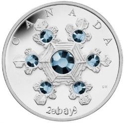 1 Oz Silver Coin 2009 $20 Canada Blue Crystal Snowflake Swarovski