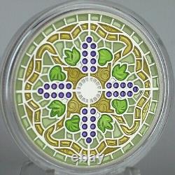1 Oz Silver Coin 2014 $20 Canada Stained Glass Casa Loma Enamel Cross