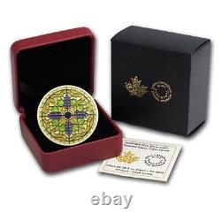 1 Oz Silver Coin 2014 $20 Canada Stained Glass Casa Loma Enamel Cross