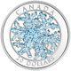 1 Oz Silver Coin 2017 $20 Canada Snowflake Dendrite Ice Crystal Blue Enamel