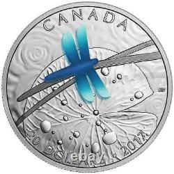 1 Oz Silver Coin 2017 Canada $20 Nature's Adornments 3D iridescent Dragonfly