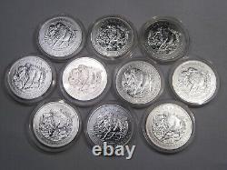 10 Silver 2016 $8 UNC Canadian Bison 1 oz. 9999 Fine Coins CANADA In Capsules