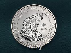 15 Coin Full Roll 2017 Canada 1.5 oz Silver Roaring Grizzly Uncirculated Coin