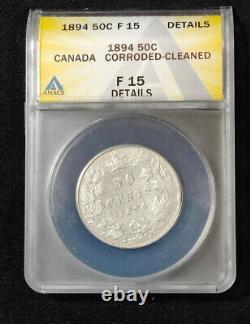 1894 50 Cent Silver Canadian Coin F15