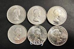 1961 Canada Silver Dollar $1 Voyageur 80% Silver QEII Proof-Like Lot of 6