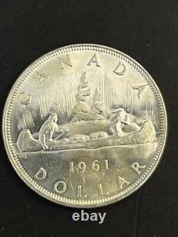 1961 Canada Silver Dollar $1 Voyageur 80% Silver QEII Proof-Like Lot of 6