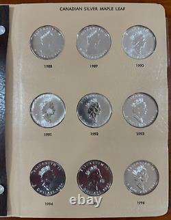 1988 2021 (34) Complete Set of Canadian Maple Leaf Silver Oz in Dansco Album