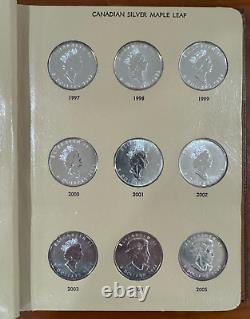 1988 2021 (34) Complete Set of Canadian Maple Leaf Silver Oz in Dansco Album