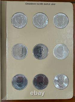 1988 2021 (34) Complete Set of Canadian Maple Leaf Silver Oz in Dansco Album