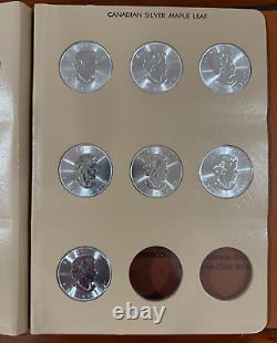 1988 2021 (34) Complete Set of Canadian Maple Leaf Silver Oz in Dansco Album