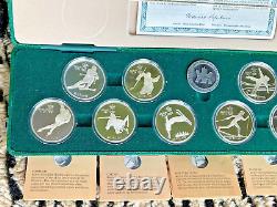 1988 Calgary Canada Winter Olympics 10 Troy oz $20 Coin. 925 Silver Proof COA