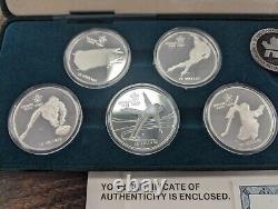 1988 Canada Sterling Silver Winter Olympic Commemorative 10-Coin Set Box/COA