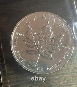 1996 1 oz Silver Canadian Maple Leaf (Brilliant Uncirculated) 5 Dollar Coin