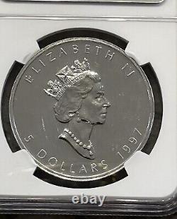 1997 $5 Silver Canadian Maple Leaf NGC MS69 Key Date Top Pop Registry Coin