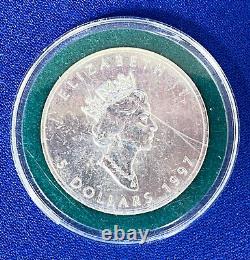 1997 Elizabeth II 5 Dollars Canada. 9999 Fine Silver 1oz Low Mintage Coin! 113