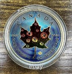 1oz. 9999 Silver Canadian Maple Leaf Raindrops Collection