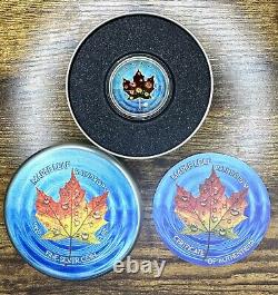 1oz. 9999 Silver Canadian Maple Leaf Raindrops Collection