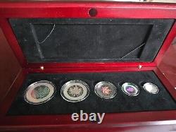 2003 Canada. 9999 Fine Silver Maple Leaf Hologram 5 Coin Set withCOA