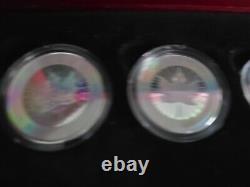 2003 Canada. 9999 Fine Silver Maple Leaf Hologram 5 Coin Set withCOA