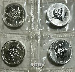 2004 $5 Canadian Silver Maple Leaf in OGP Sealed BU Lot of 10 Sheet