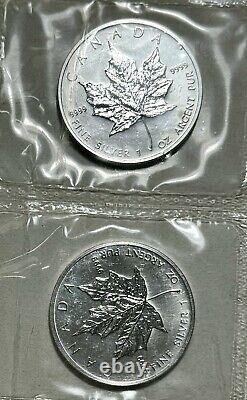 2004 $5 Canadian Silver Maple Leaf in OGP Sealed BU Lot of 10 Sheet