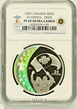 2007 Canada Silver $25 Olympics Pride Km-743 Ngc Proof Pr Pf 69 Ultra Cameo