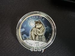 2011 1oz Canadian Wildlife Series Wolf (Full Color Finish) 99.99% Silver