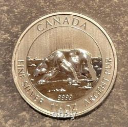 2013 Canada Wildlife 1.5 Oz Silver Polar Bear. 9999 Silver Roll Of 15 $8.00 Coin