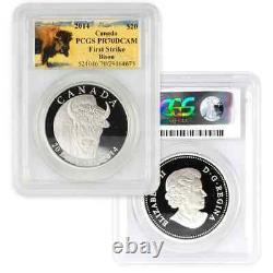 2014 Canada $20 Silver Bison 4 Coin Set PCGS PR 70 First Strike