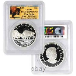 2014 Canada $20 Silver Bison 4 Coin Set PCGS PR 70 First Strike