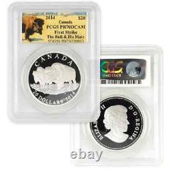 2014 Canada $20 Silver Bison 4 Coin Set PCGS PR 70 First Strike