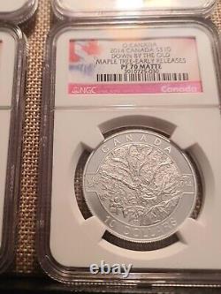 2014 Canada Silver $10 NGC PF70 Matte Early Release Bison Goose Moose Cowboy Ski