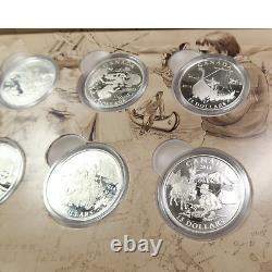 2014 Exploring Canada Silver 10-coin Set with Box and MOST COAs #43586H