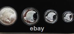 2015 BALD EAGLE CANADIAN 1.85oz SILVER PROOF 4 COIN SET WithBOX, CASE, & COA