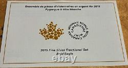 2015 BALD EAGLE CANADIAN 1.85oz SILVER PROOF 4 COIN SET WithBOX, CASE, & COA