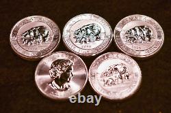 2015 BU $8 Canadian Wildlife Polar Bear and Cub 1.5oz. 9999 Silver LOT OF 5