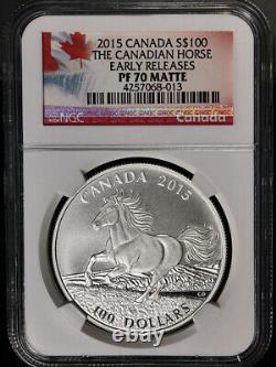 2015 Canada Silver $100 The Canadian Horse NGC PF70 Matte Proof Early Releases