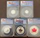 2015 Canadian Silver Maple Leaf Set Of 5 Coins Anacs Rp70 Dcam