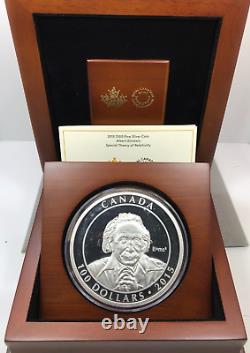 2015 Royal Canadian Mint $100 Silver 10oz Proof Coin Albert Einstein Special