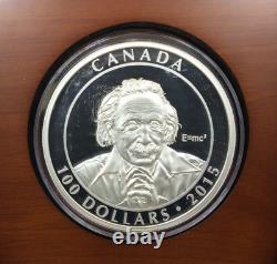 2015 Royal Canadian Mint $100 Silver 10oz Proof Coin Albert Einstein Special