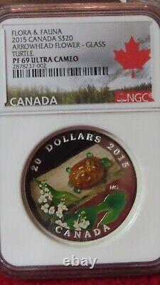 2016 Canada $20 1 oz Venetian Murano Glass TURTLE Colorized Silver Coin NGC PF69