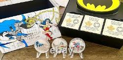 2016 Canada $20 3x 1oz DC Comics Superman, Batman, Wonder Woman 3 Coin Set