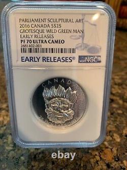2016 Canada Silver Coin Parliament Wild Green Man ER PF70 Ultra Cameo NGC