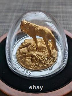 2017 $100 Sculpture of Majestic Canadian Animals Wolf Silver Coin LOW MINTAGE