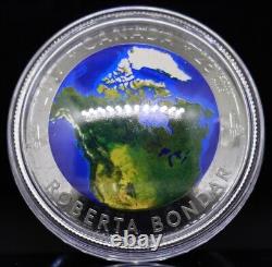 2017 $25 Canada View From Space. 9999 Fine Silver Convex Shaped Coin withBox & COA