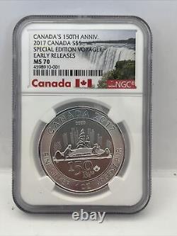 2017 $5 CANADA 1 OZ SILVER 150TH SPECIAL EDITION VOYAGEUR NGC MS70 silver round