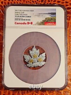 2017 Canada 1 oz Silver Maple Leaf $20 Gilt Coin NGC MS69 UC EARLY RELEASES