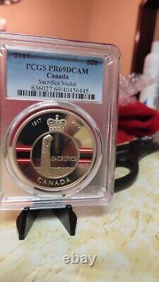 2017 Canada $20.9999 Silver 1oz Coin Army Military Medal of Sacrifice PCGS PR69