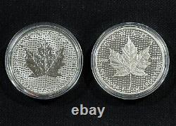 2018 $5 2- Coin Set Canada Maple Leaf 2 oz. 9999 Silver 30th Ann. With COA & Box